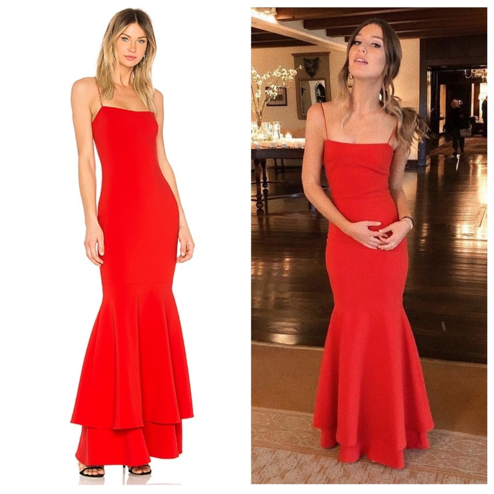 LIKELY Revolve Aurora Red Maxi Mermaid Gown